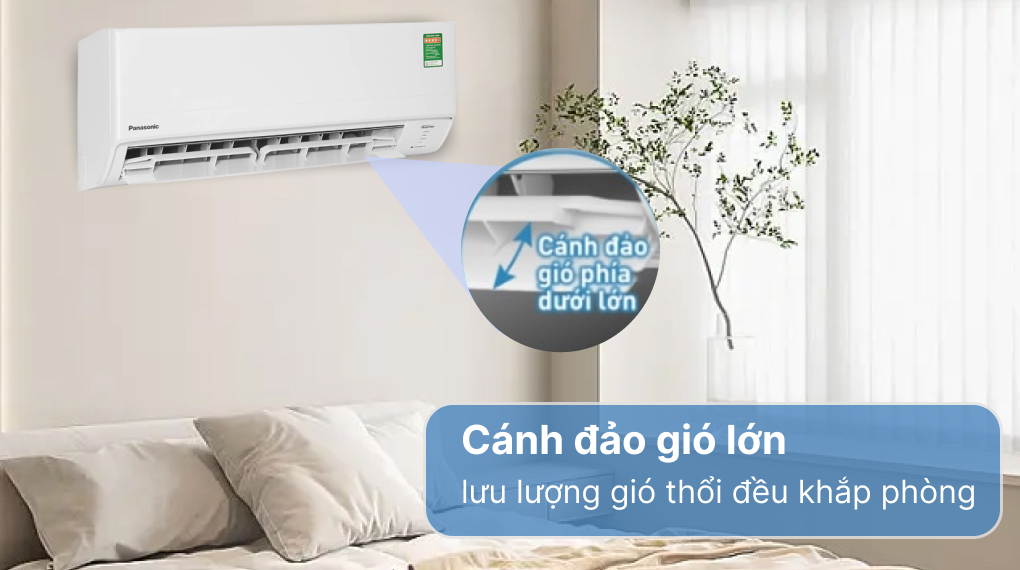 Máy lạnh Panasonic Inverter 1.5 HP CU/CS-PU12XKH-8M - Cánh đảo gió lớn Máy lạnh Panasonic Inverter 1.5 HP CU/CS-PU12XKH-8M - Cánh đảo gió lớn