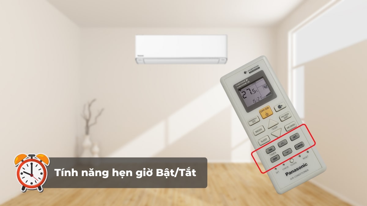 tinh-nang-hen-gio-bat-tat-3 Tính năng hẹn giờ trên máy lạnh Panasonic Inverter 1.5 HP CU/CS-XU12ZKH-8