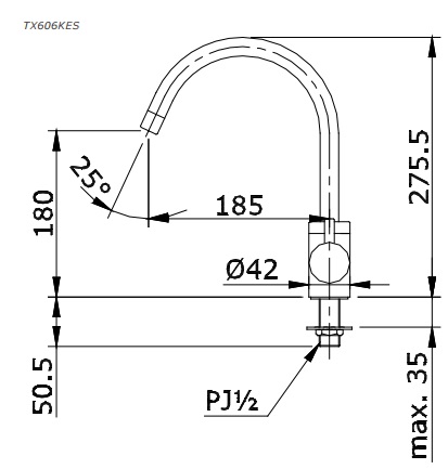 tx606kesa Vòi Rửa Chén TOTO TX606KES Lạnh