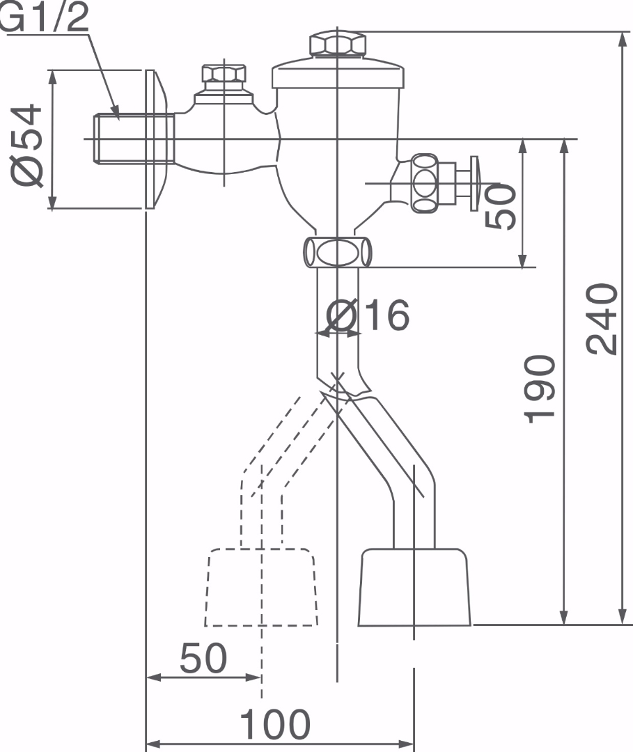 van-xa-bon-tieu-nam-inax-uf-8v Bản vẽ van xả nhấn Inax UF8V