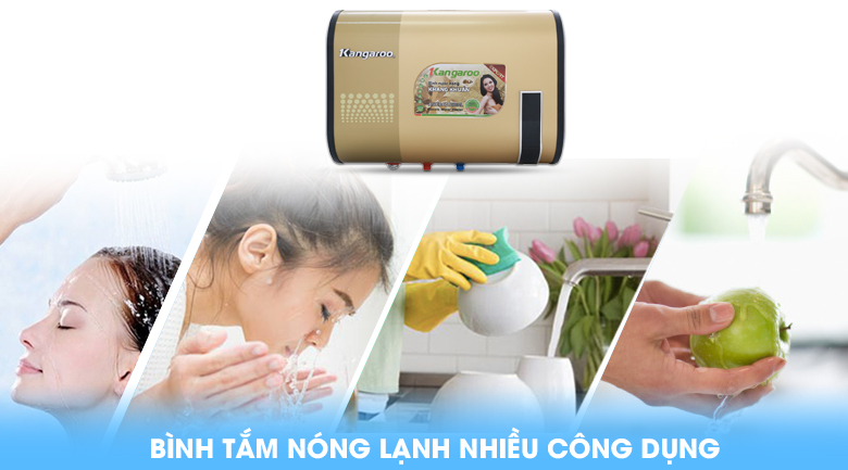 Bình tắm nóng lạnh Kangaroo 32 lít KG660Y nhiều công dụng Bình tắm nóng lạnh Kangaroo 32 lít KG660Y nhiều công dụng