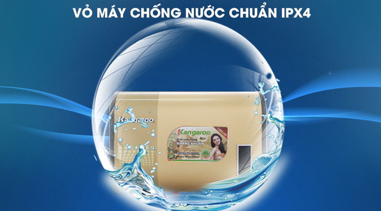 Vỏ máy chống thấm nước đạt chuẩn IPX4 - Bình tắm nóng lạnh Kangaroo 32 lít KG660Y Vỏ máy chống thấm nước đạt chuẩn IPX4 - Bình tắm nóng lạnh Kangaroo 32 lít KG660Y