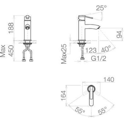 Bản vẽ kỹ thuật vòi lavabo Viglacera VG 105