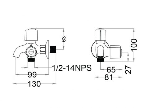 w038c-bvkt Bản vẽ kỹ thuật vòi W038C CAESAR