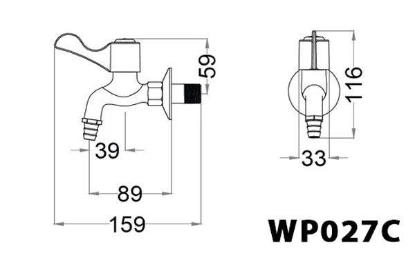 wp027c-bvkt Bản vẽ kỹ thuật hộp vòi nước Caesar WP 027C