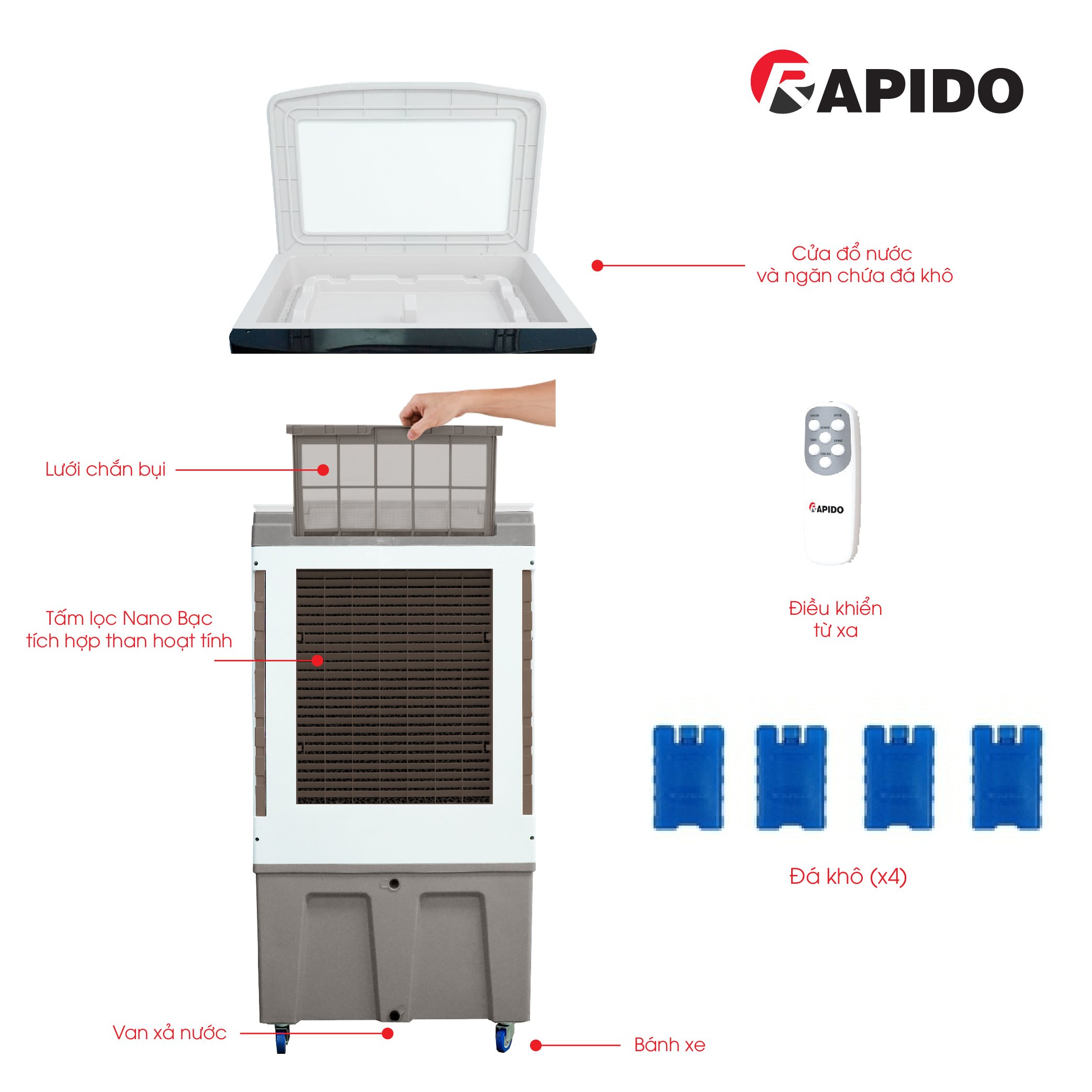 6-1 Quạt điều hòa không khí Everest 9000D