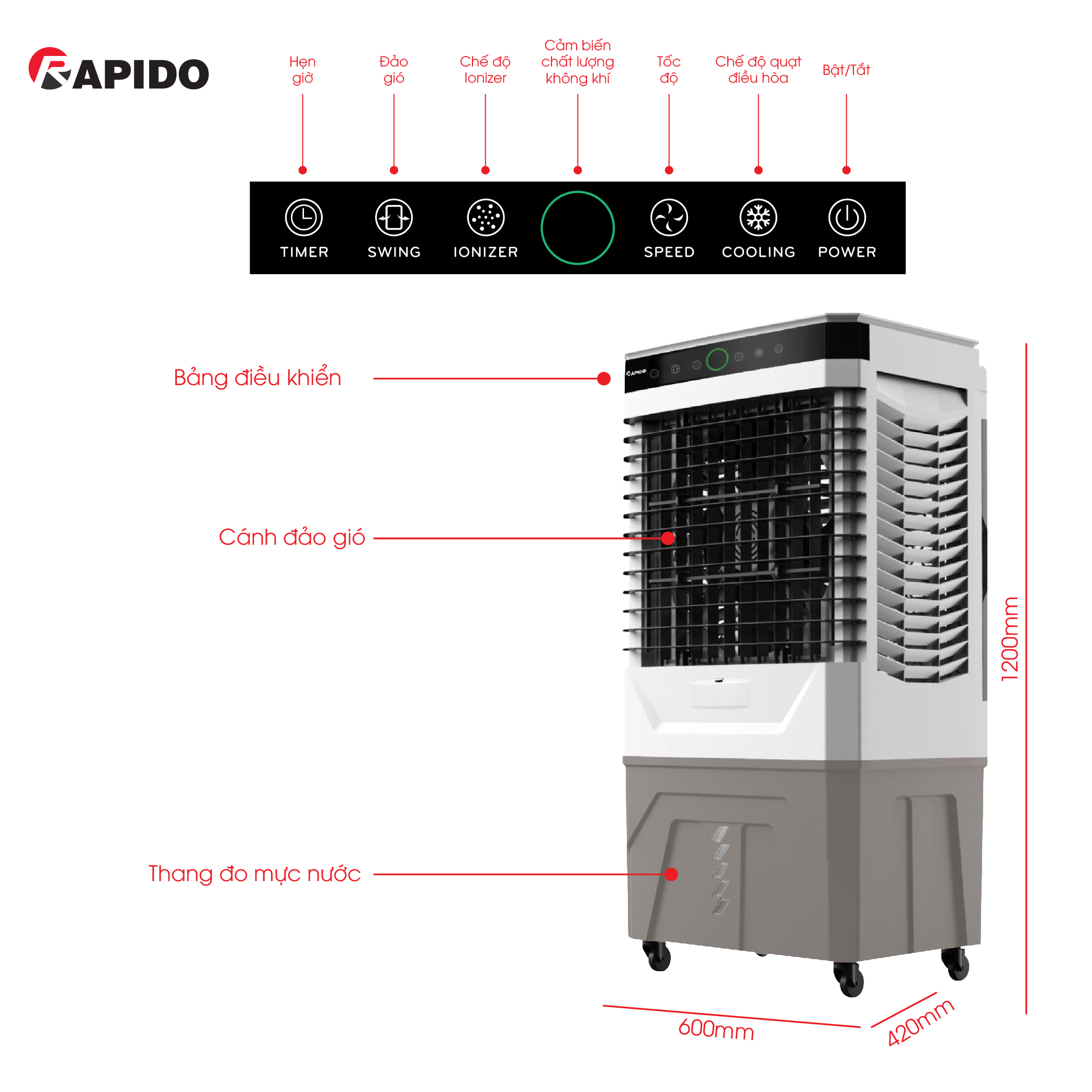 Quạt điều hòa không khí Luckey 9000D