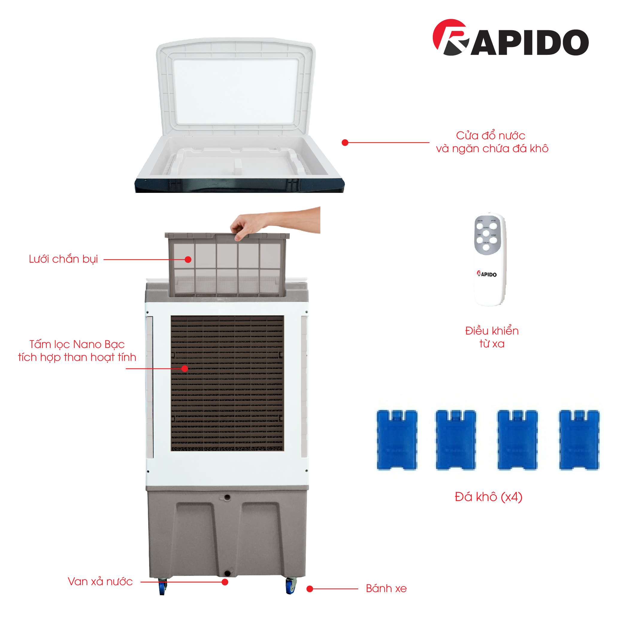 Quạt điều hòa không khí Luckey 9000D