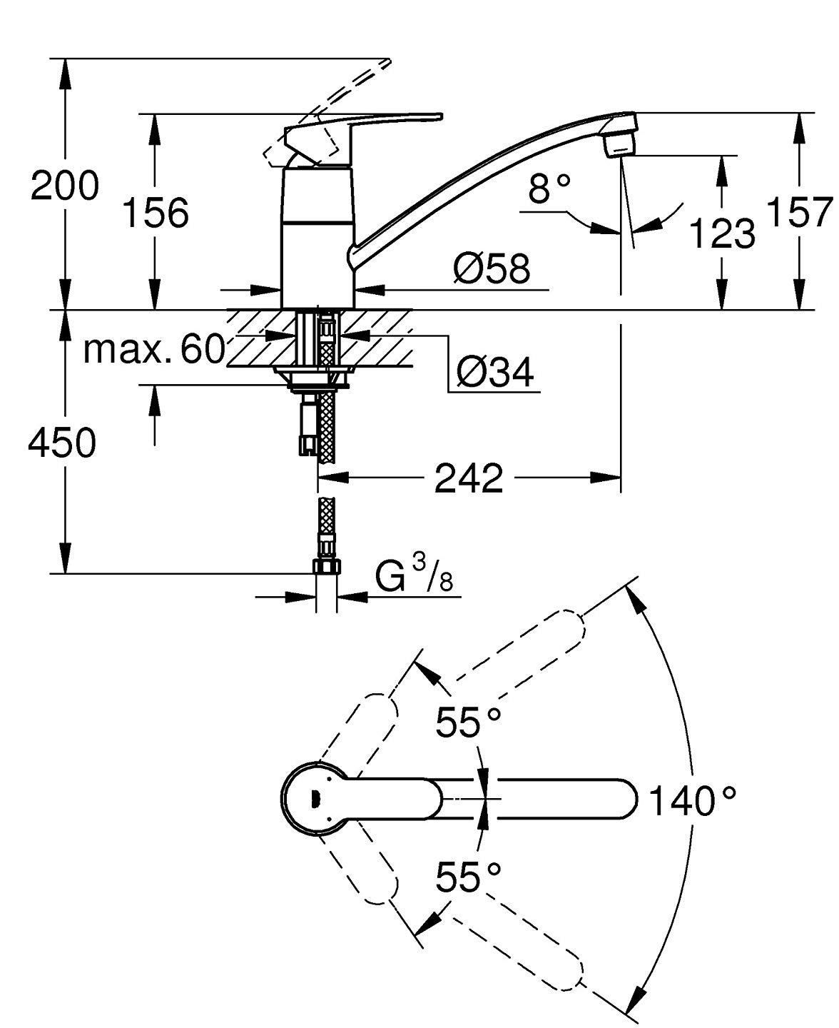 ban-ve-voi-bep-grohe-eurrostyle-cosmo-33977002 Bản vẽ kỹ thuật vòi bếp Grohe Eurrostyle Cosmo 33977002