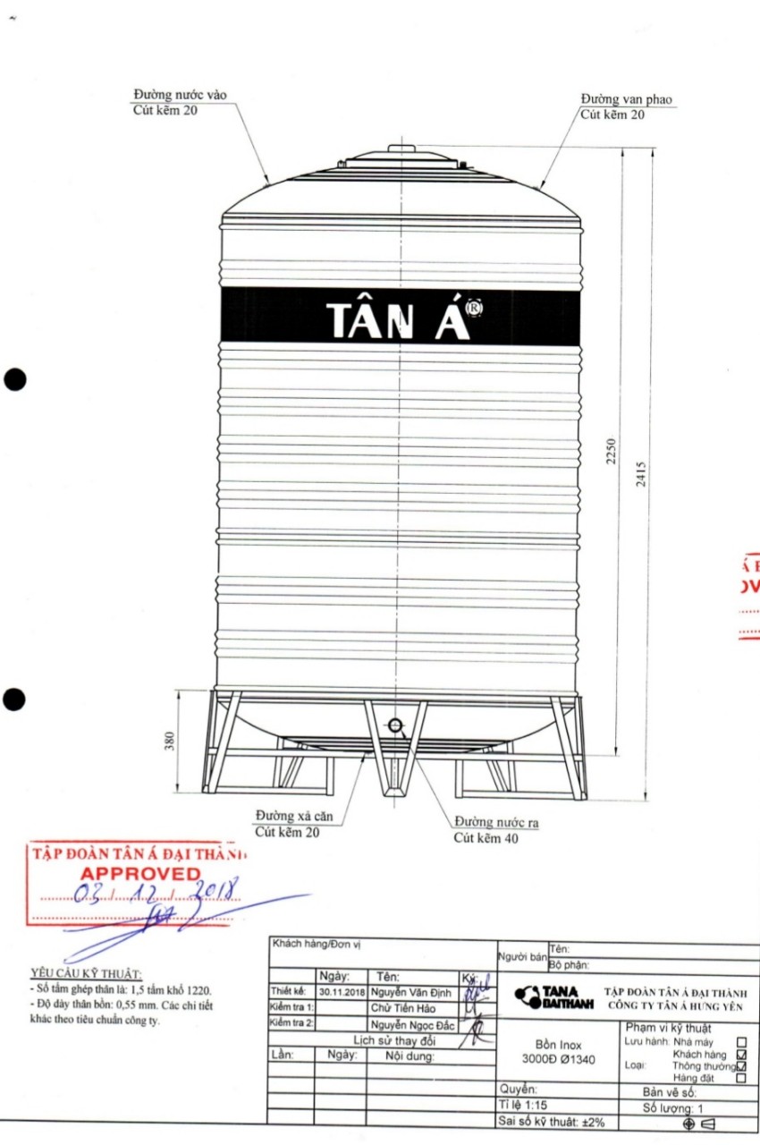 be1baa2n-ve1babc-3000c490-f1340 Bản vẽ kỹ thuật bồn nước inox 3000l đứng - F1340