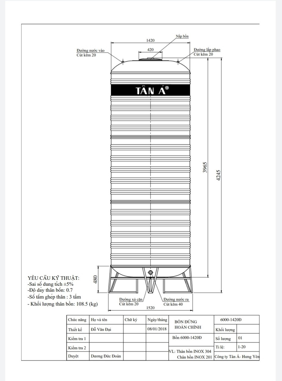 be1baa2n-ve1babc-inox-6000c490 Bản vẽ thông số kỹ thuật bồn inox 6000l - Kiểu đứng