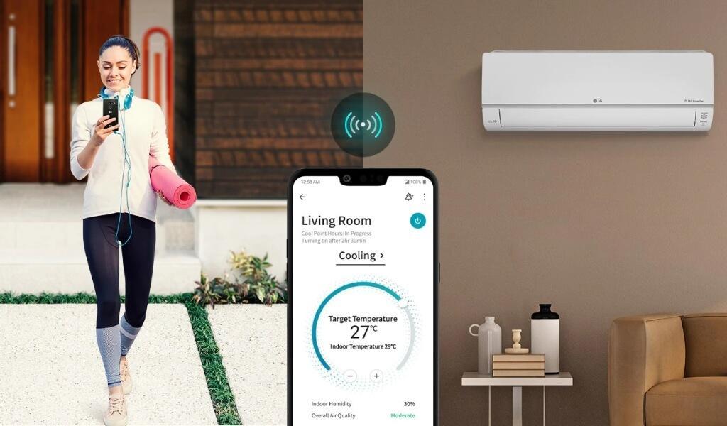 Thông qua ứng dụng LG SmartThinQ dễ dàng điều khiển từ xa