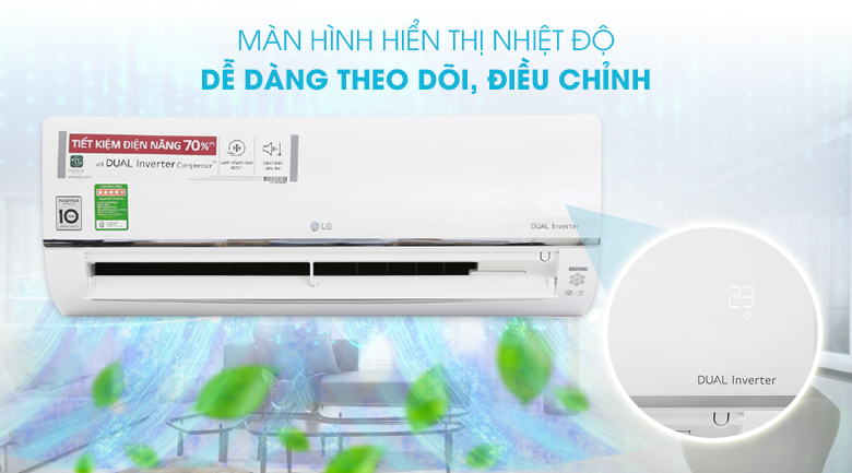 Máy lạnh LG Wifi Inverter 1.5 HP V13API - Màn hình hiển thị nhiệt độ