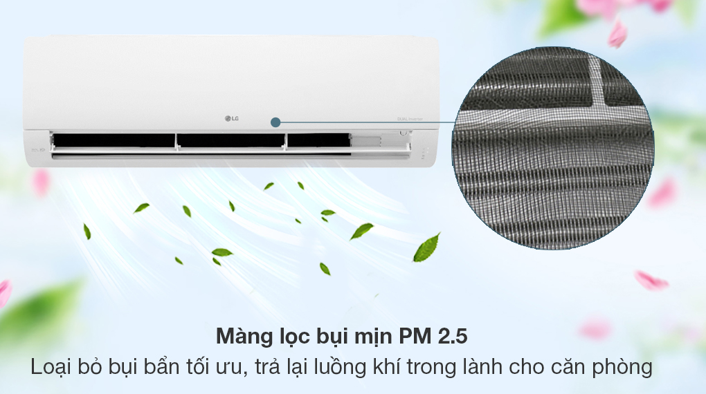 Máy lạnh LG Inverter 2.5 HP V24WIN - Màng lọc bụi mịn PM 2.5 lọc sạch bụi bẩn, trả lại luồng khí tươi mát cho căn phòng