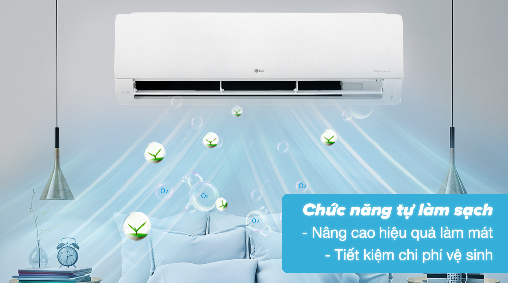 Máy lạnh LG Inverter 2.5 HP V24WIN - Chức năng tự làm sạch nâng cao hiệu quả làm mát, tiết kiệm chi phí vệ sinh