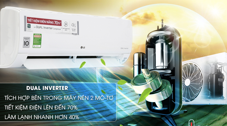 Công nghệ Dual Inverter - Máy lạnh LG Wifi Inverter 1.5 HP V13API