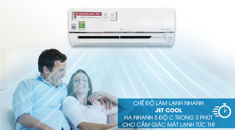 Chế độ Jet Cool - Máy lạnh LG Wifi Inverter 1.5 HP V13API